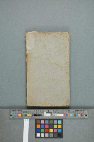 Blue pulp-coloured paper, left cover