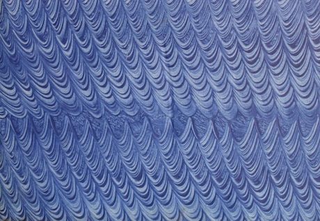 Scan of blue combed paste paper.