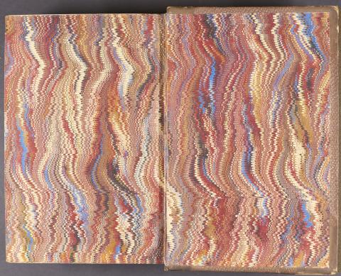 Nonpareil trough-marbled paper, front endleaf (B.9.4)