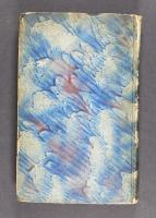 Brush-patterned paste paper, blue and red, right cover (L.7.3)