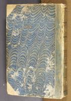 Blue displace-patterned paste paper, right cover (no shelfmark)