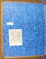 Blue brush-patterned paste paper, left endleaf [left-hand page] (F.7.5)