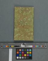 Brocade paper on a green surface-coloured paper, right cover