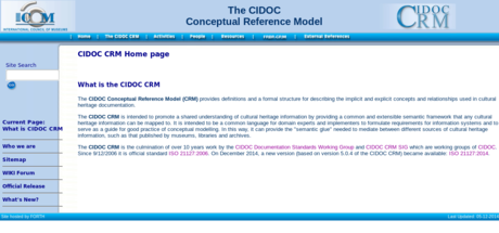 CIDOC-CRM website screenshot
