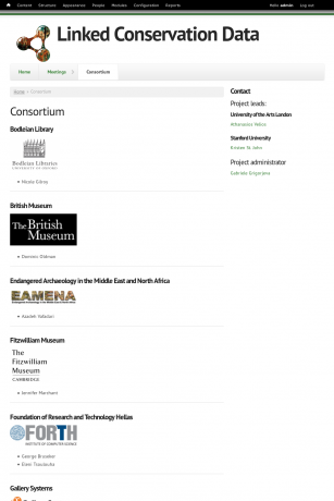 Consortium page screenshot