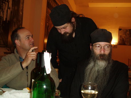 Father Justin, Father Nilos and Andrew Honey