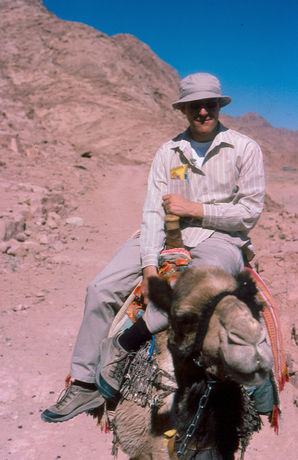 George Boudalis on a camel
